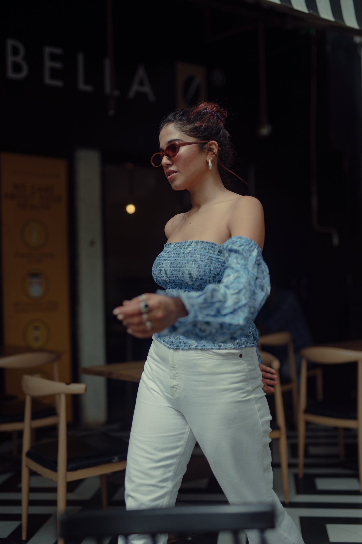 Daisy Sleeved Scrunch Top