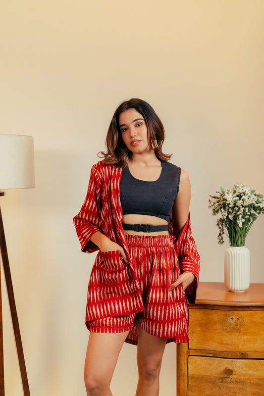 Heather Shrug and Shorts Set